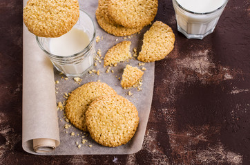 Cookie with sesame seeds
