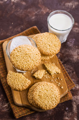 Cookie with sesame seeds