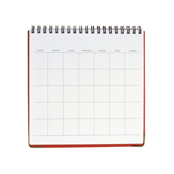 Blank calendar template isolated on white background with clipping mask.
