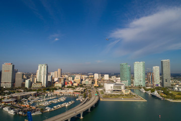 Fototapeta na wymiar Aerial image of Downtown Miami