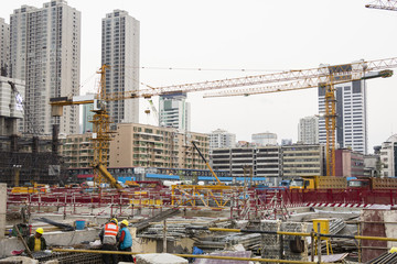 Construction site in Chinese city