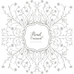 Vector illustration of a vintage floral ornament, frame. Ideal for invitations to a wedding, anniversary, greeting cards.