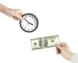Buying time, time is money concept.