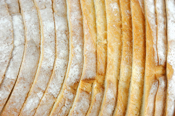 close up on sliced fresh baked bread