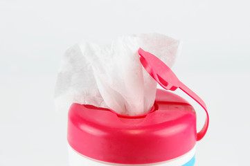 close up on kids wipes in package