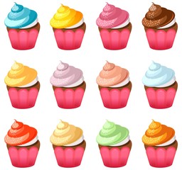 set of cupcakes