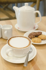 Cappuccino or latte coffee