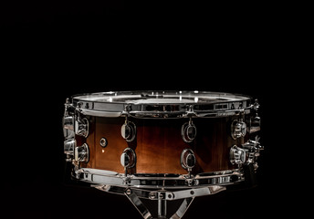 snare on a black background, musical instrument