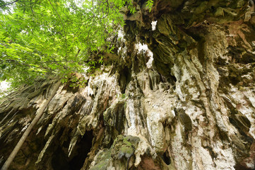 Caves in a mountain 