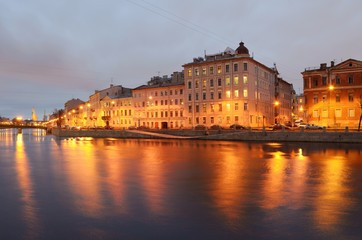 Obraz premium Night lights of the city.