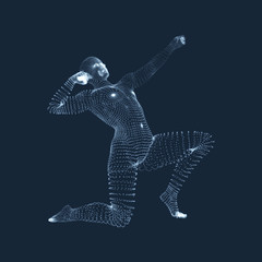 3D Model of Man. Vector Illustration.