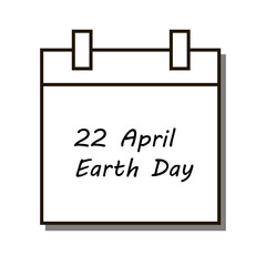 Earth Day, April 22 calendar, stylish vector illustration