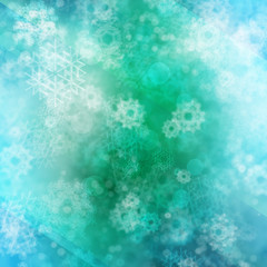 Green Background with Snowflakes