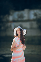 girl in a pink dress