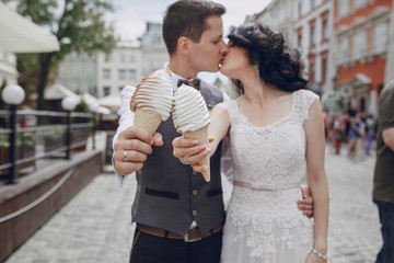 Fototapeta premium Royal wedding in the old town