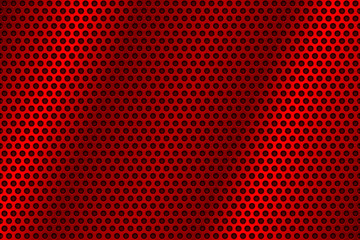 Red metal perforated background. Abstract industrial surface