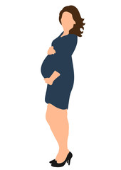 Vector, illustration, pregnant girl, isolated