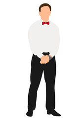 Vector, illustration, men in a bow tie