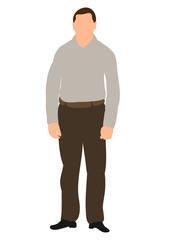 Vector, isolated, man in shirt