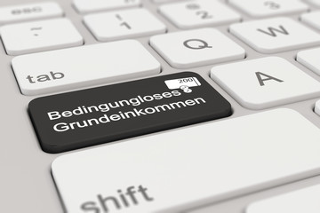Tastatur - Bedingungloses Grundeinkommen - schwarz
