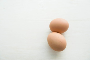 isolated two fresh chicken eggs