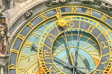 Fototapeta na wymiar detail of old Prague clock