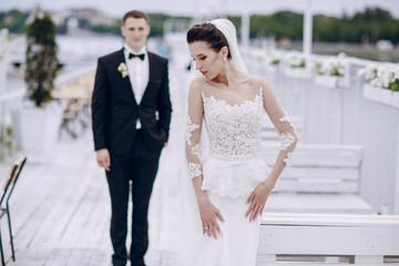 Naklejka premium bride and groom
