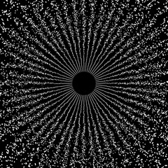 Black hole made from Flying Particles. Abstract Background. 3D Vector Illustration.