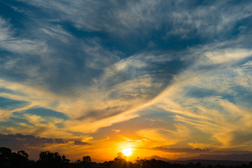 Fototapeta na wymiar Amazing sunset sky with colourful clouds