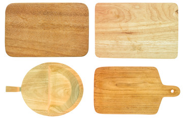 Set of cutting board isolated on white background.