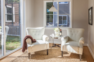 white stuffed chairs 
