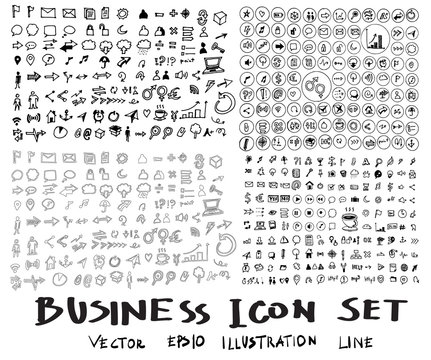 Business arrow bubble set  doodles eps10