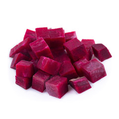 Fresh beetroots with beetroots Sliced on white background