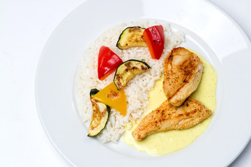 Chicken with rice and vegetables