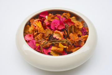 Potpourri dried plants and flowers for aromatherapy
