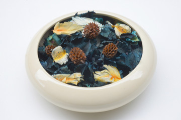 Potpourri dried plants and flowers for aromatherapy
