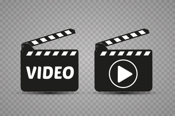 Realistic clapper.cinema.Board on a white background.film.time.vector illustration.