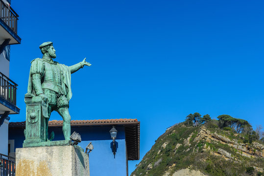 Statue of Juan Sebastian de Elcano, Getaria, Basque Country  