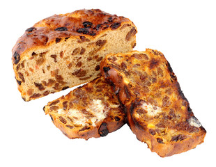 Toasted Irish Barmbrack Sweet Bread Slices With Butter