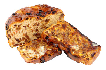 Toasted Irish Barmbrack Sweet Bread Slices With Butter