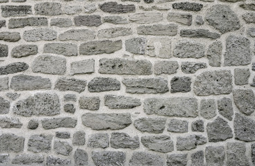 A restored fragment of wall of an old building