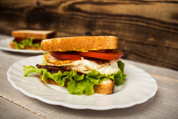 blt sendwich with egg