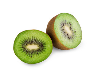 Fototapeta premium Fresh kiwi half isolated on white background
