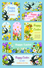 Easter Day greeting tag, label and poster set