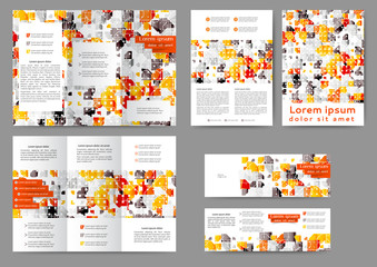 Set of colored abstract brochure template