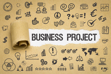 Business Project / Papier mit Symbole