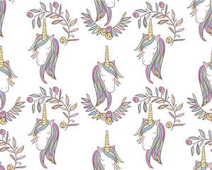 Unicorn Rainbow seamless pattern