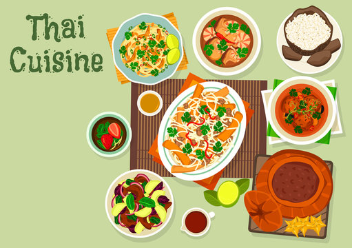 Thai cuisine icon for spicy asian food design