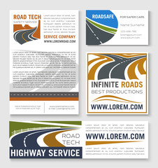 Obraz premium Highway road construction banner template