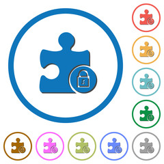 Lock plugin icons with shadows and outlines